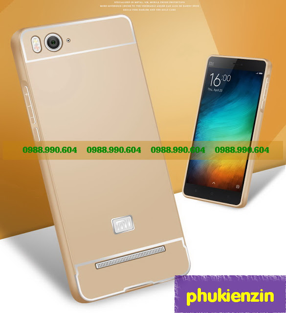 ốp lưng kèm ốp viền kiem loại điện thoại Xiaomi mi4i mi4c