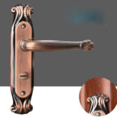 khóa cửa tay gạt mạ vàng đồng, khóa cửa tay cầm bằng thép 4