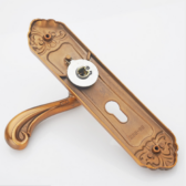 khóa cửa tay gạt màu vàng đồng, hợp kim nhôm