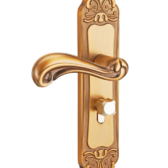 khóa cửa tay gạt màu vàng đồng, hợp kim nhôm 2