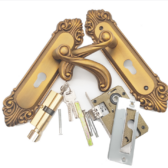 Khóa cửa tay gạt hợp kim nhôm mạ vàng đồng 3